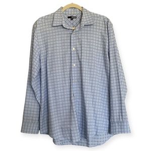 Murano Men’s Blue White Long Sleeve Button Down Shirt size L